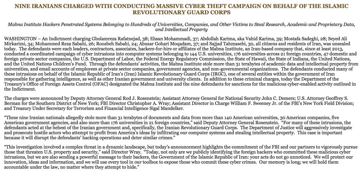 US sanctions nine Iranians with conducting massive cyber theft campaign on behalf of the Islamic Revolutionary Guard Corps   