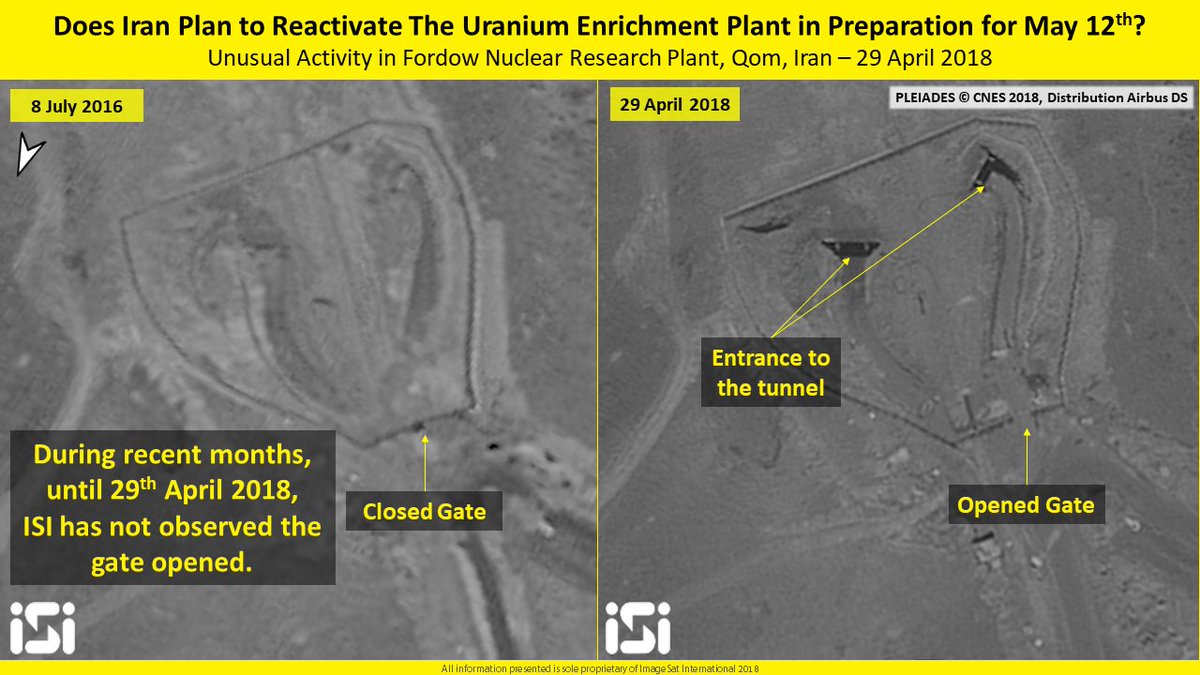 .@imagesatint satellite show Signs of activity at Iranian Fordow uranium enrichment nuclear plant   