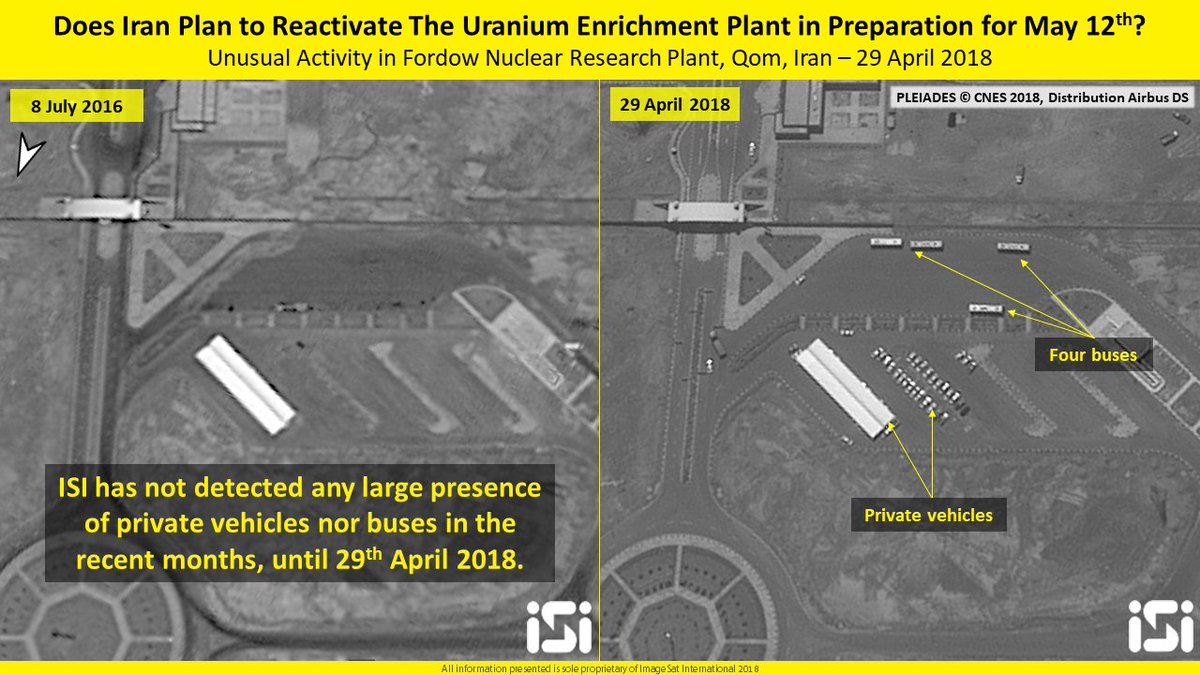 .@imagesatint satellite show Signs of activity at Iranian Fordow uranium enrichment nuclear plant   