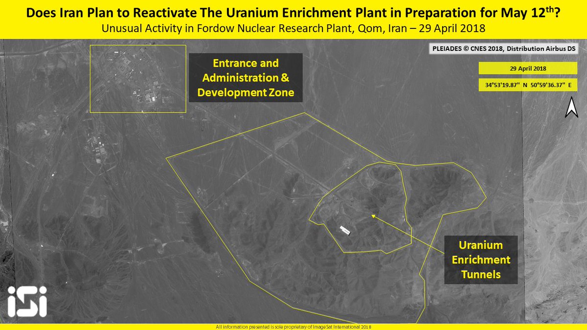 .@imagesatint satellite show Signs of activity at Iranian Fordow uranium enrichment nuclear plant   