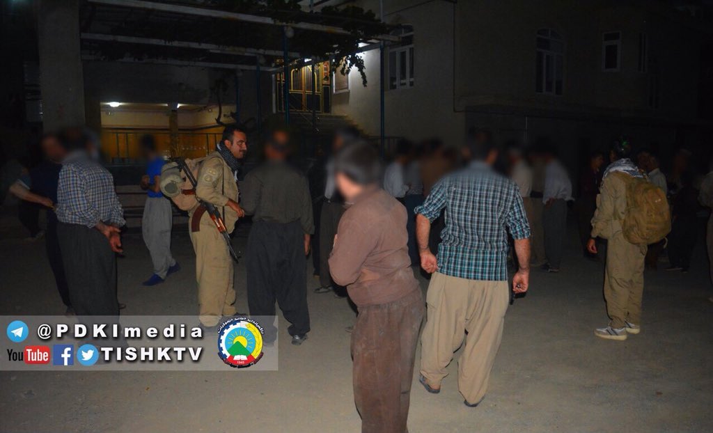 Peshmerga Forces raise the Kurdish flag in cities, towns and villages of Iranian Kurdistan. 