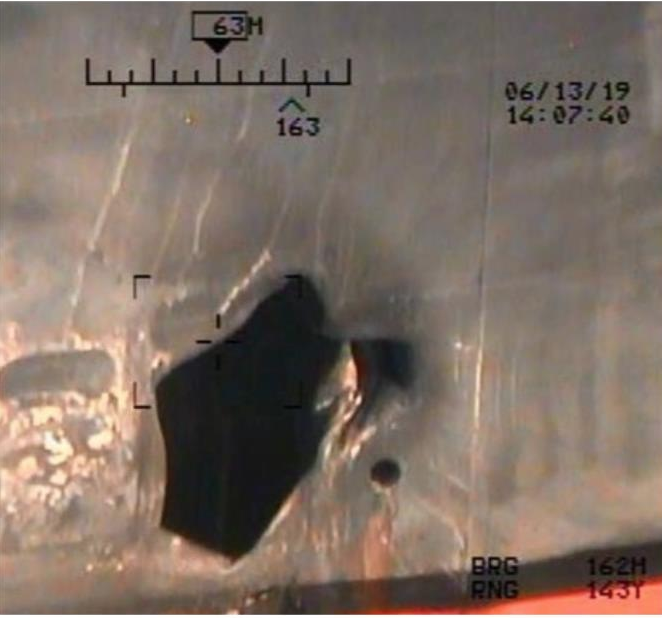 The Pentagon has released new imagery showing damage from an alleged limpet mine on the tanker Kokuka Courageous, along with the remnants of an unexploded mine that was removed from the hull. Another photo shows a handprint, allegedly from the person who removed the mine   