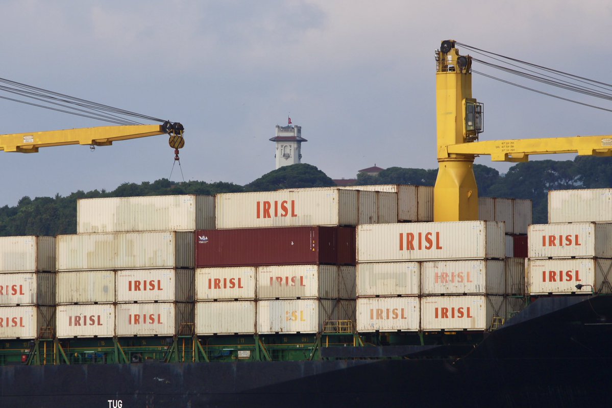 Ship of Interest: Sanctioned by @USTreasury for providing logistical services to Iran Min of Defense and Armed Forces, Islamic Republic of Iran Shipping Lines' Iran flag container ship Artabaz transited Bosphorus towards Marmara en route from Constanta and Chornomorsk to Haydarpaşa   