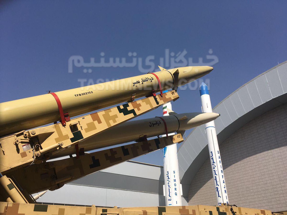 Iran today unveiled a new missile named Zolfaghar Basir (Basir in Arabic means seeing) which is equipped with optical contrast seekers