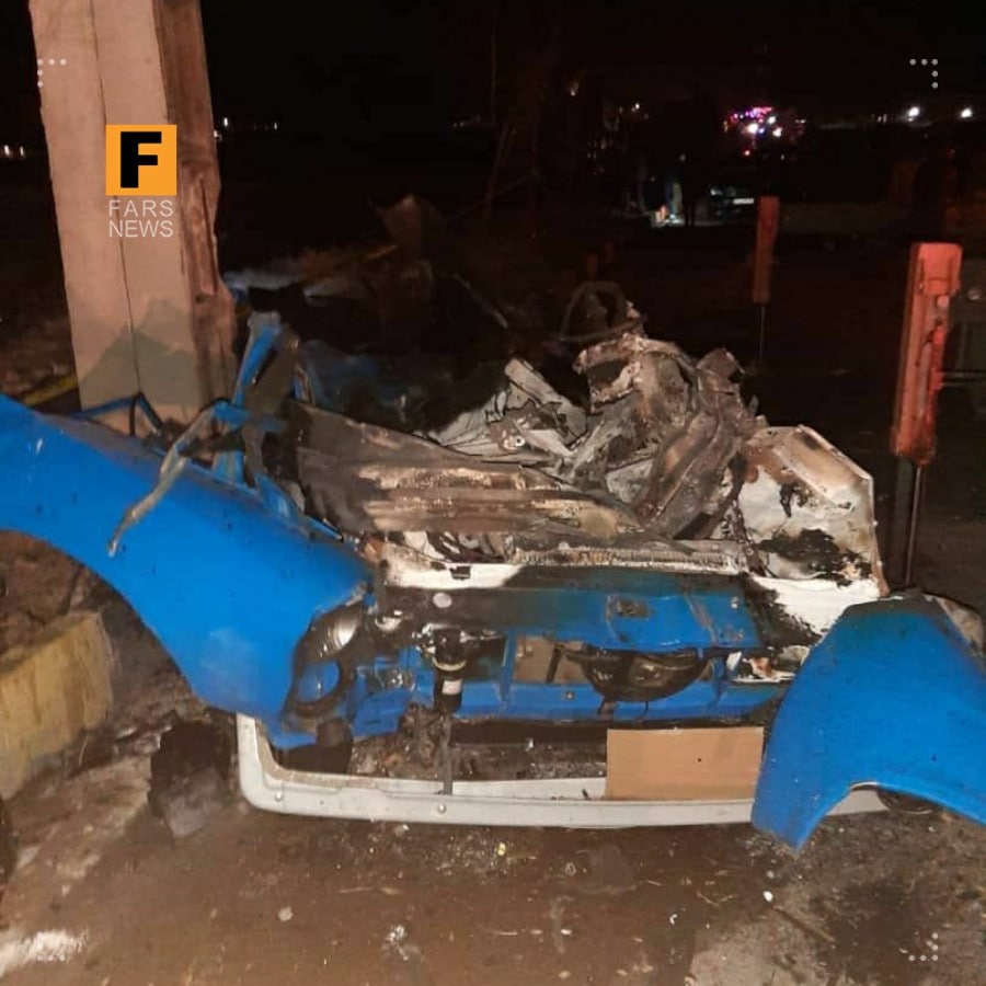 IMAGE:  Clear image of Nissan VBIED that exploded in front of the car of Mohsen Fakhri Zade