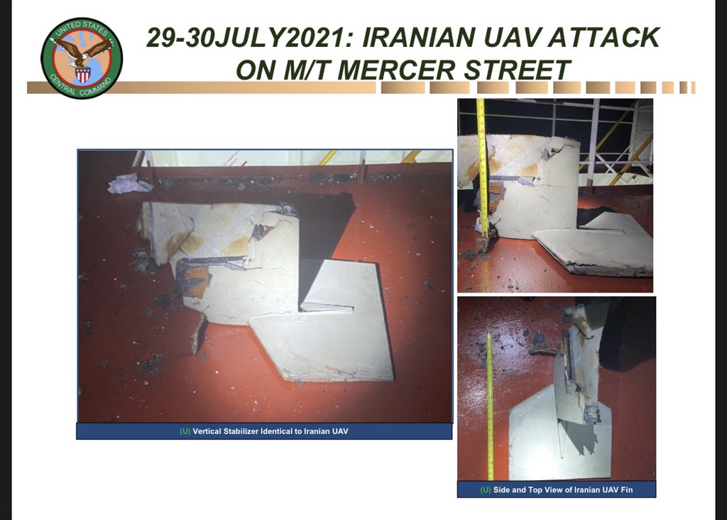 The Wa'id/Shahed-136 is what CENTCOM is assessing is the suicide drone behind the strike on M/T Mercer Street tanker on July 30th