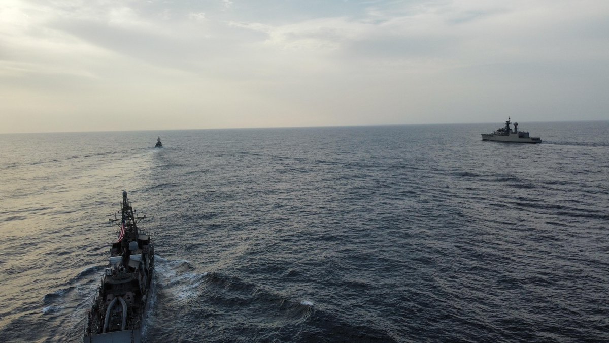 USS Tempest (PC 2) and USS Typhoon (PC 5) participated in a passing exercise with Indian frigate INS Betwa in the Gulf of Oman, Dec. 30, demonstrating mutual commitment to regional maritime security and stability