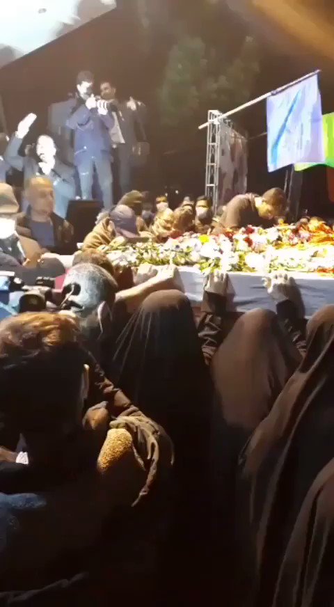 The video shows the funeral of IRGC members killed by Israeli airstrikes in Damascus on Monday