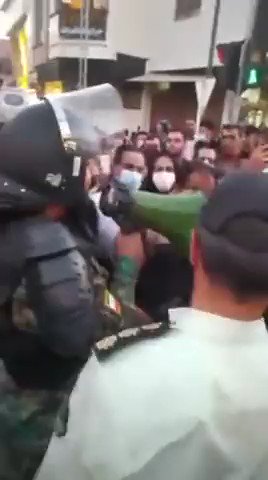 May 14 - Neyshabur, NE Iran  government's state security forces tell protesters to disperse. Protesters chant: No fear. We're all together. We are not rioters. We're hungry. protester says. Iran Protests