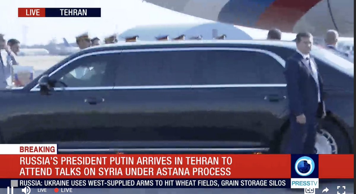 Putin is on the ground. Like Erdogan, Iran's oil minister welcomed him at the airport