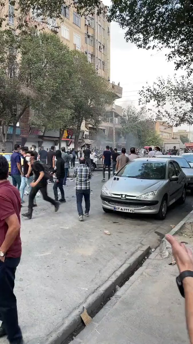 Another police vehicle torched by protesters in Tabriz, Iran