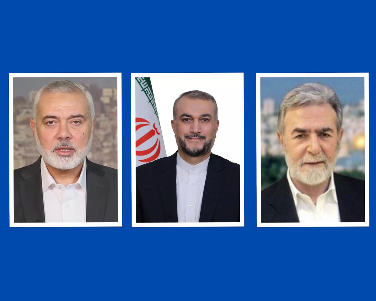 Iran’s foreign minister had separate phone conversations with Hamas leader Ismail Haniyeh and Palestinian Islamic Jihad leader Ziyad Al-Nakhalah, discussing the situation in Gaza and Palestine