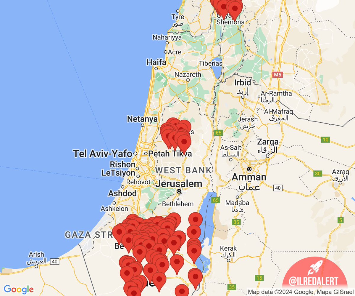 272 Red Alerts active right now across Israel