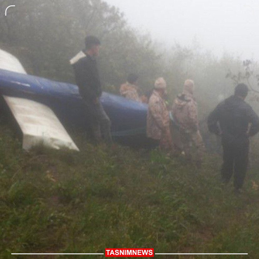 First close up picture from the Raisi helicopter crash site in Iran, released by the official media