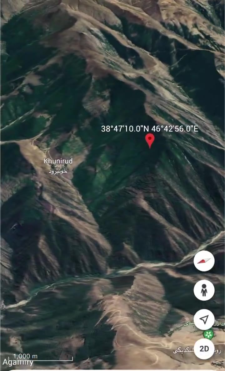 According to the coordinates provided by the Turkish drone Akanji, this is where the president's helicopter crashed