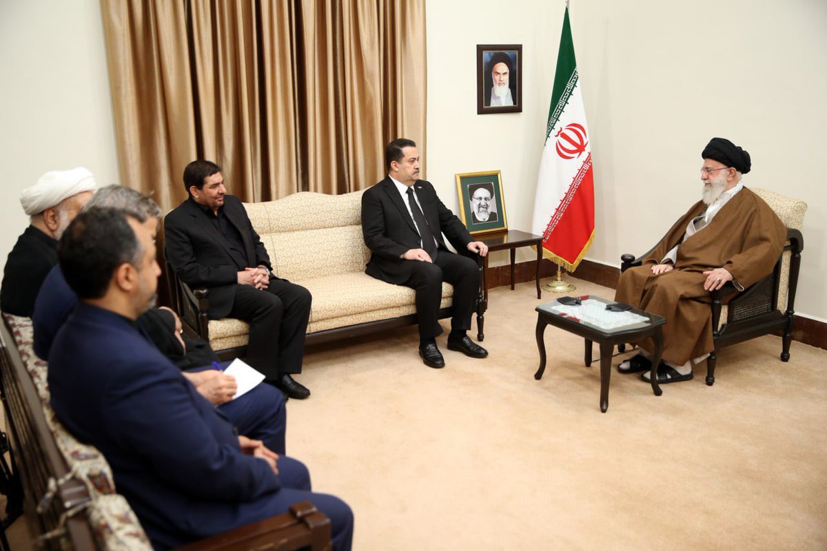 Iraq’s Prime Minister Al-Sudani met Iran’s Leader Ayatollah Ali Khamenei in Tehran, expressing condolences for the loss of Iranian president and foreign minister in a helicopter crash