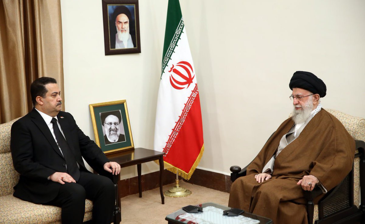 Iraq’s Prime Minister Al-Sudani met Iran’s Leader Ayatollah Ali Khamenei in Tehran, expressing condolences for the loss of Iranian president and foreign minister in a helicopter crash