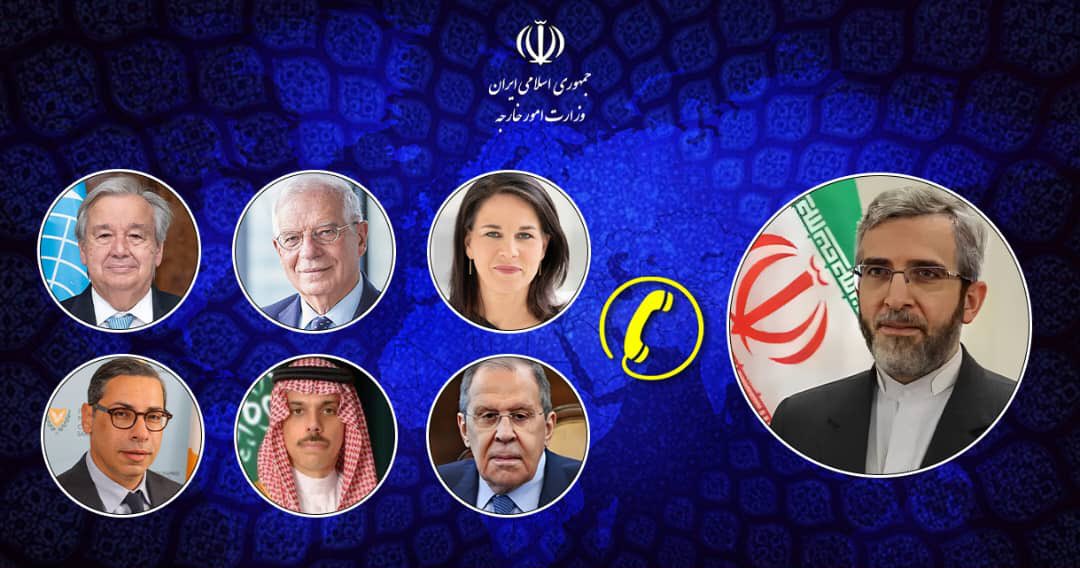 Iran’s acting FM had phone calls with EU FP chief, UN Secretary General as well as foreign ministers of Germany, Russia, Saudi Arabia and Cyprus in past 24 hours to discuss the situation in Gaza