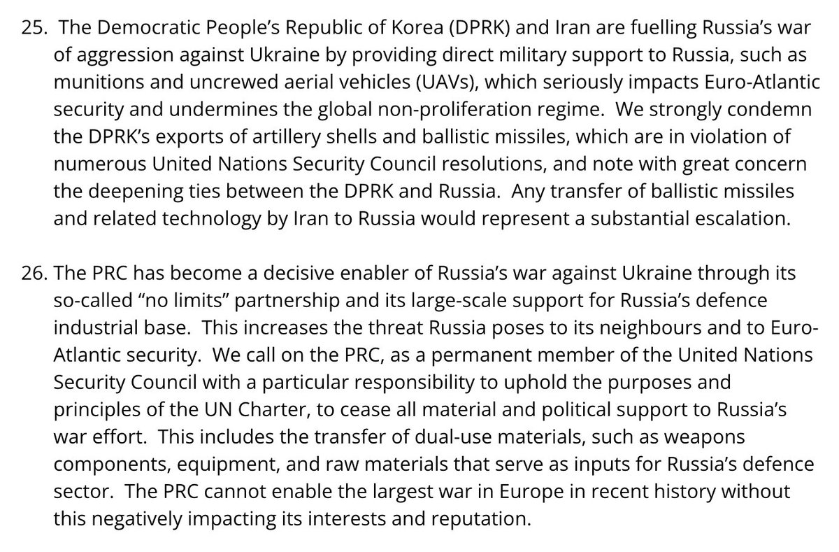 Declaració de l'OTAN: Qualsevol transferència de míssils balístics i tecnologia relacionada per part de l'Iran a Rússia representaria una escalada substancial