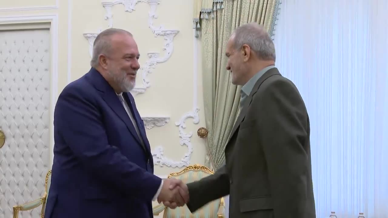 Prime Minister of Cuba met Iran's President Masoud Pezeshkian in Tehran, discussing the promotion of the bilateral ties and the cessation of Israeli actions in Palestine