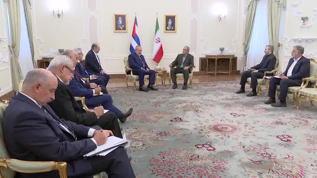 Prime Minister of Cuba met Iran's President Masoud Pezeshkian in Tehran, discussing the promotion of the bilateral ties and the cessation of Israeli actions in Palestine