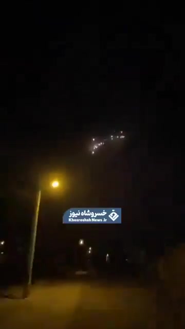 Reported footage showing the launch of multiple ballistic missiles from Iran earlier this evening