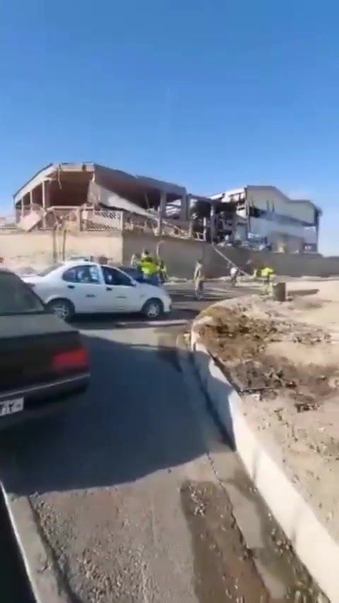 Video of the damages of Teksaz industrial enterprise in Shamsabad industrial town, three factory workers were killed. Their company is involved in the manufacture of parts used in some Iranian drones.