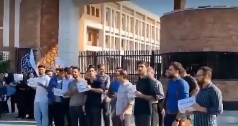 Ahvaz, southwest Iran: Nurses rally in front of the provincial governorate, protesting the government's lack of response to their outstanding demands for better working conditions and decent wages