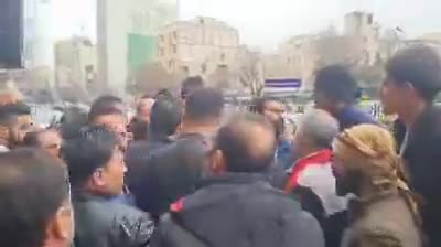 Dismissed workers of Ilam's Arghavan Gostar Petrochemical company rally in front of the offices of the Persian Gulf Holding, demanding policy changes that will ensure employment for locals