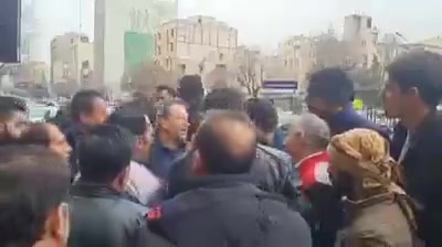 Dismissed workers of Ilam's Arghavan Gostar Petrochemical company rally in front of the offices of the Persian Gulf Holding, demanding policy changes that will ensure employment for locals