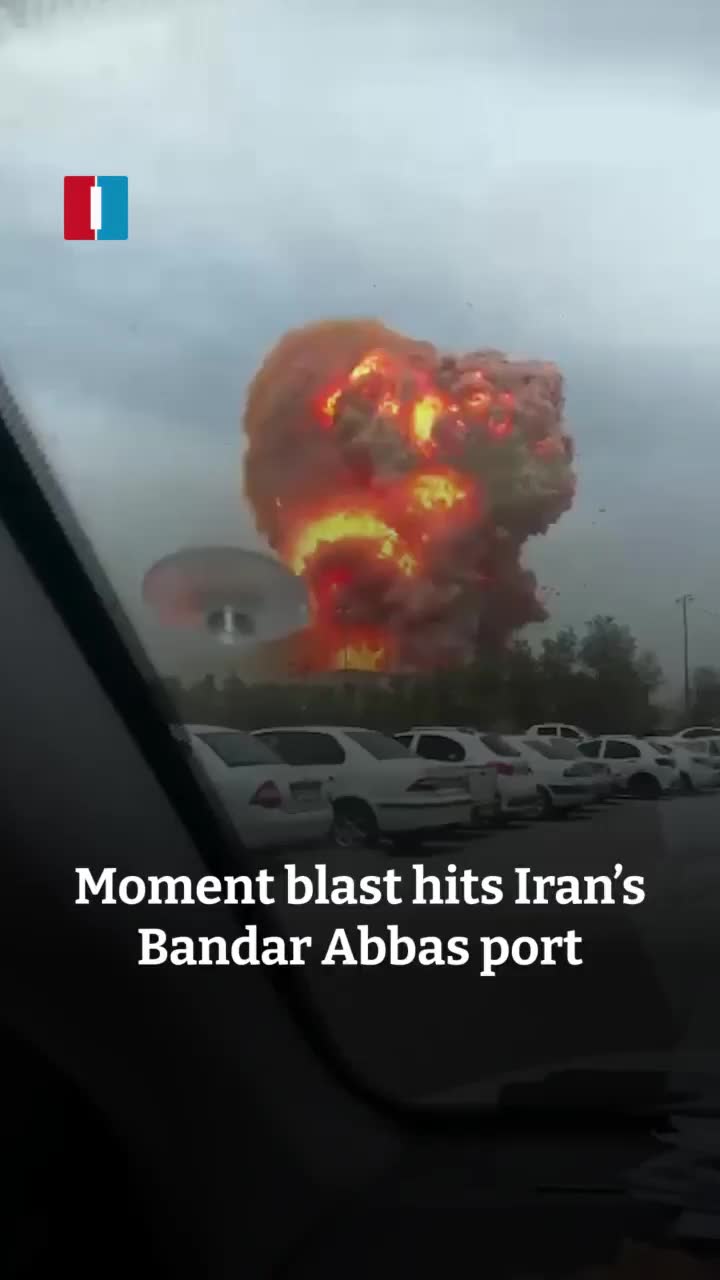 Footage shows the moment a powerful blast struck Iran’s Shahid Rajaee port in Bandar Abbas