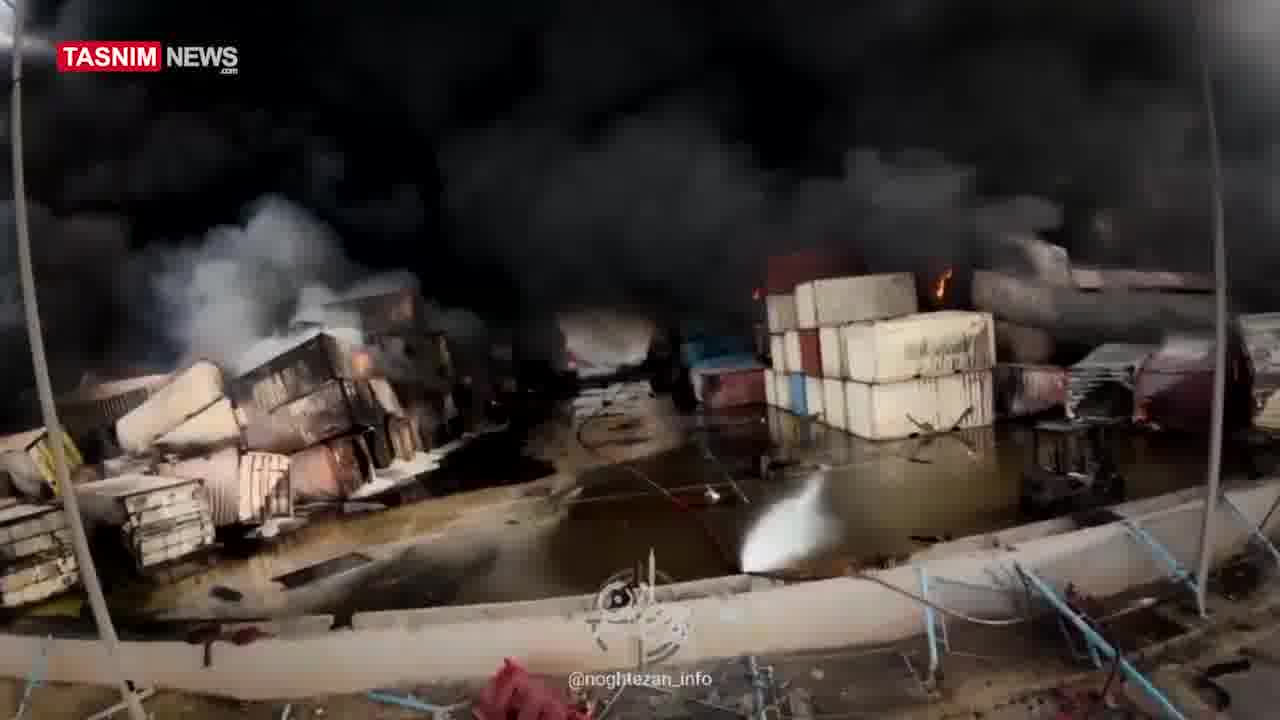 Dramatic footage reveals extent of destruction in Bandar Abbas. Iranian news agency Tasnim releases footage of the destruction from the explosion, which killed at least 25 people and injured 1,139