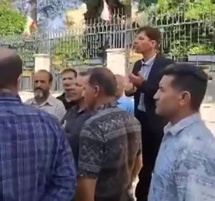 Shiraz, southern Iran: Farmers from Kamfiruz Shomali rally outside the Fars Province governor's office, demanding their legal and historical water rights.Iran Protests
