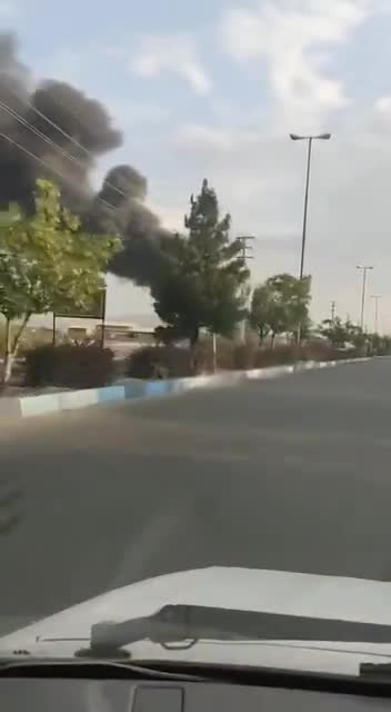 Black smoke is rising in Tabriz following Israeli airstrikes