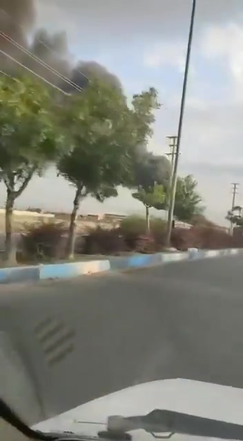 Black smoke is rising in Tabriz following Israeli airstrikes