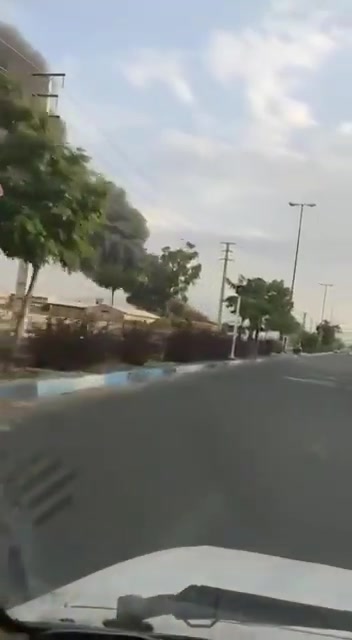 Black smoke is rising in Tabriz following Israeli airstrikes