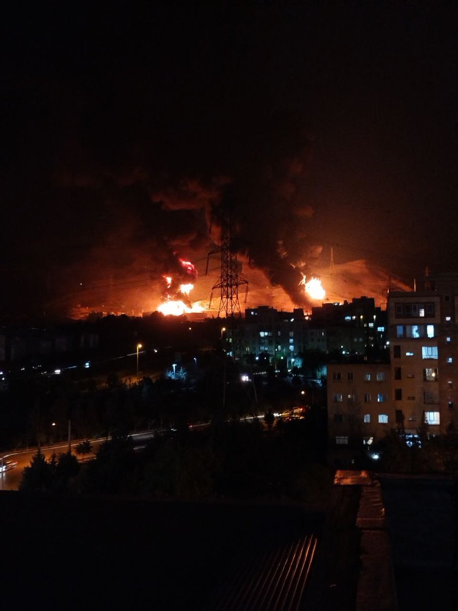 Initial reports of an Israeli airstrike at Shahran oil depot in western Tehran