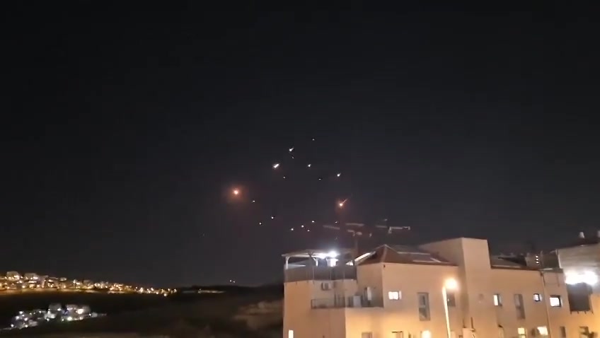 Footage posted to social media shows Iran's ballistic missile attack on the Haifa area. Sirens sounded in Haifa and across northern Israel