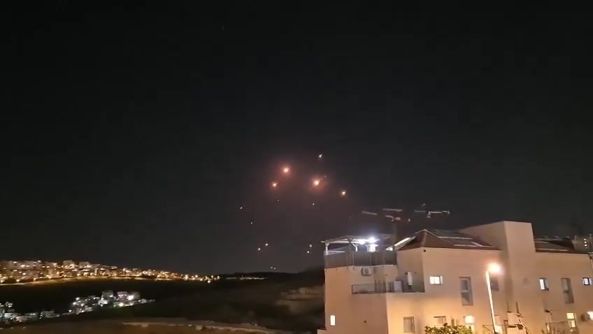 Footage posted to social media shows Iran's ballistic missile attack on the Haifa area. Sirens sounded in Haifa and across northern Israel