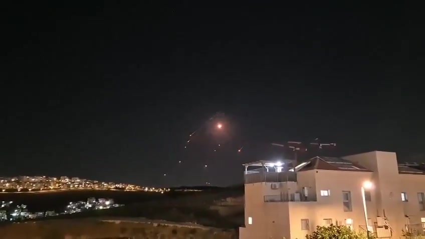Footage posted to social media shows Iran's ballistic missile attack on the Haifa area. Sirens sounded in Haifa and across northern Israel