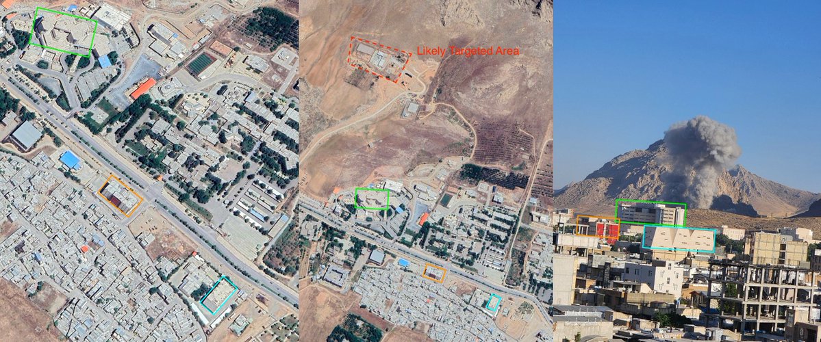 Smoke from an Israeli army airstrike in northern Kermanshah, Iran