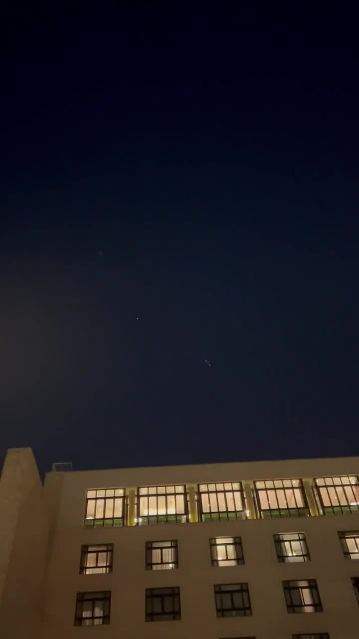 Several interceptions seen over Jordan during the latest ballistic missile barrage by Iran against Israel