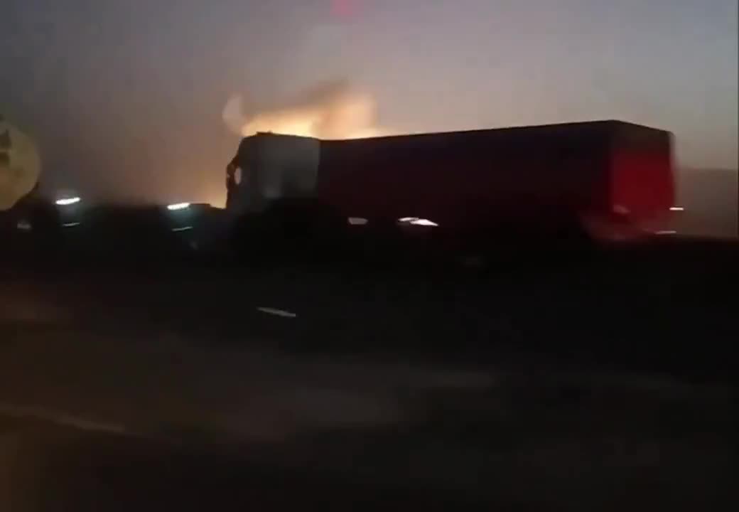 Multiple secondary explosions and large fires erupted at an IRGC base in Zanjan, Iran, following an Israeli airstrike this morning.