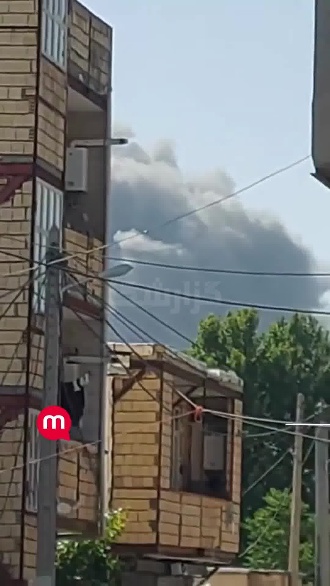 Smoke from an explosion seen from Dolatabad, Kermanshah