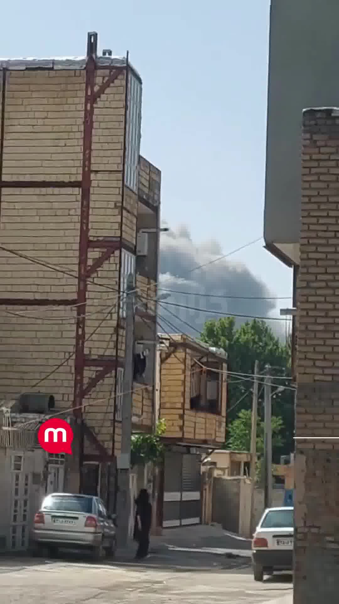 Smoke from an explosion seen from Dolatabad, Kermanshah