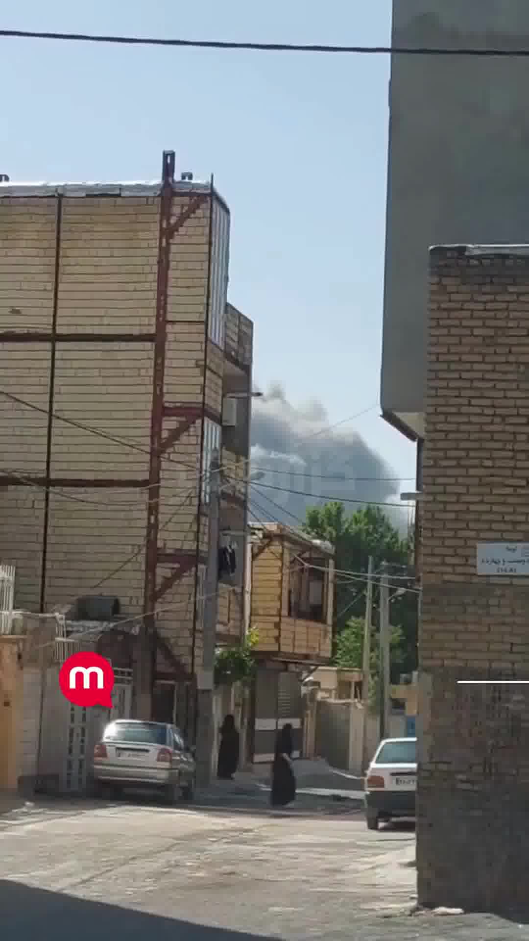 Smoke from an explosion seen from Dolatabad, Kermanshah