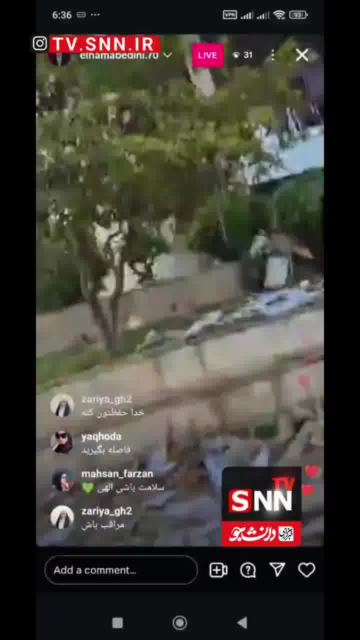 An Instagram live video by state TV presenter Elham Abedini shows the extent of damage caused by the Israeli airstrikes