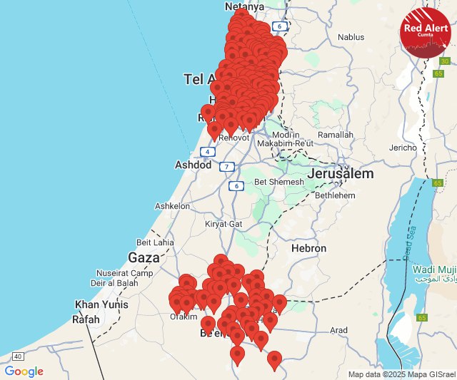 Sirens activated at Central and South Israel cities; Balltistic missiles barrage fired from Iran 