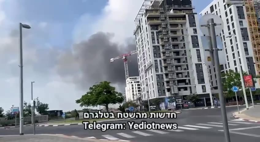 Additional video from the missile impact site in the central Israel