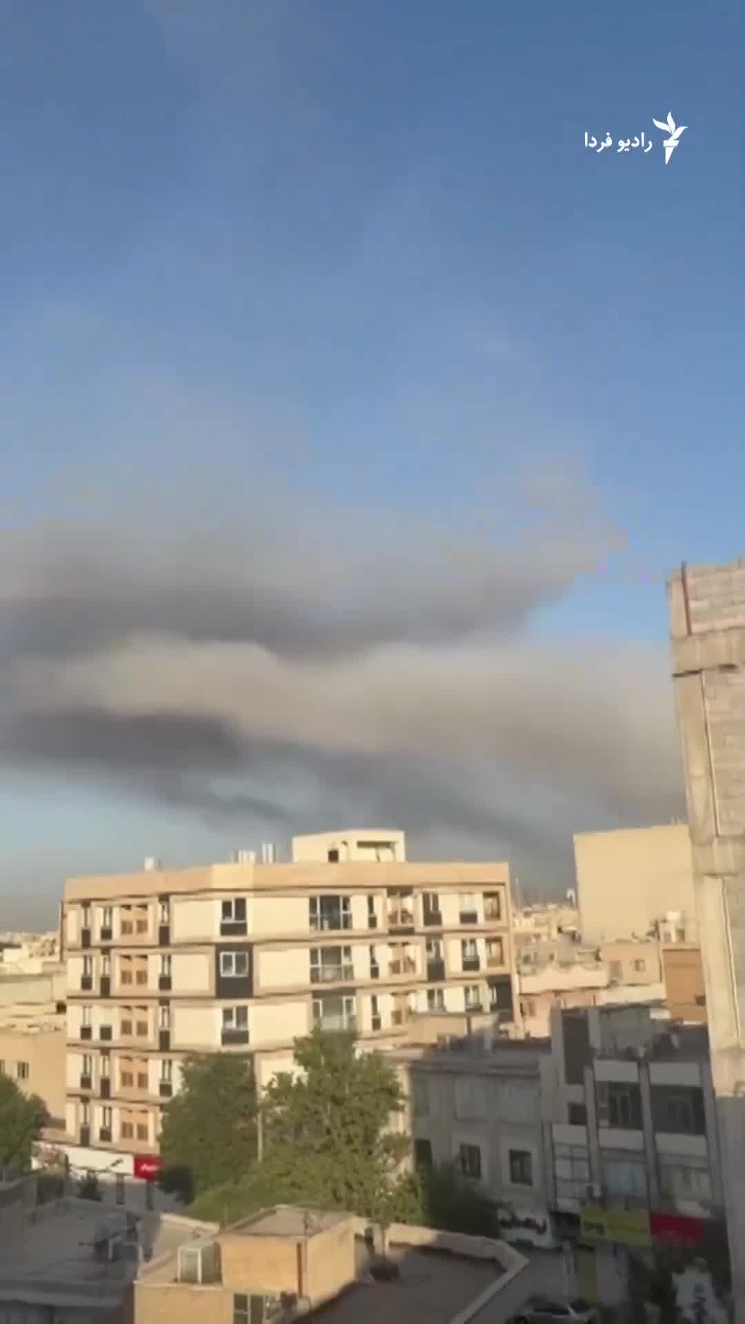 Explosion and smoke rising in the Narmak neighborhood in eastern Tehran. Iranian media reported that air defenses were heard in various parts of Tehran and several explosions were heard in the east of the capital